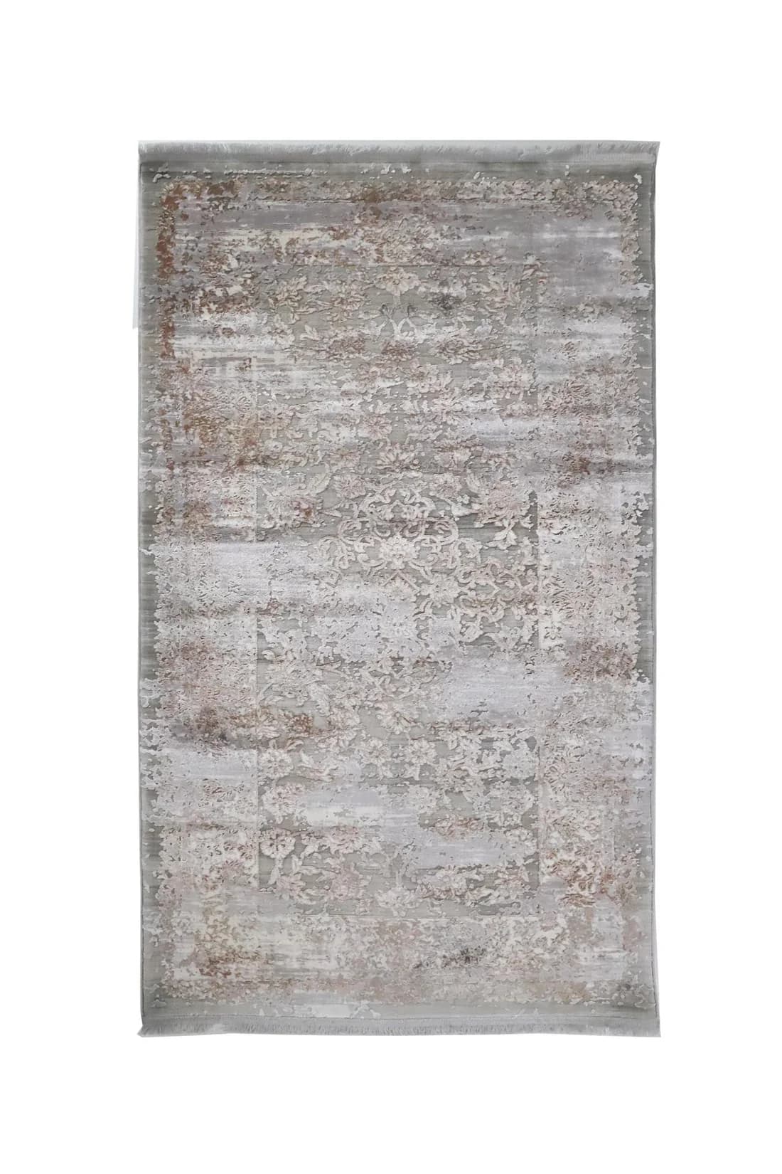 Μοντέρνο Χαλί Bamboo Silk 8097A L. Grey D. Beige 80x150