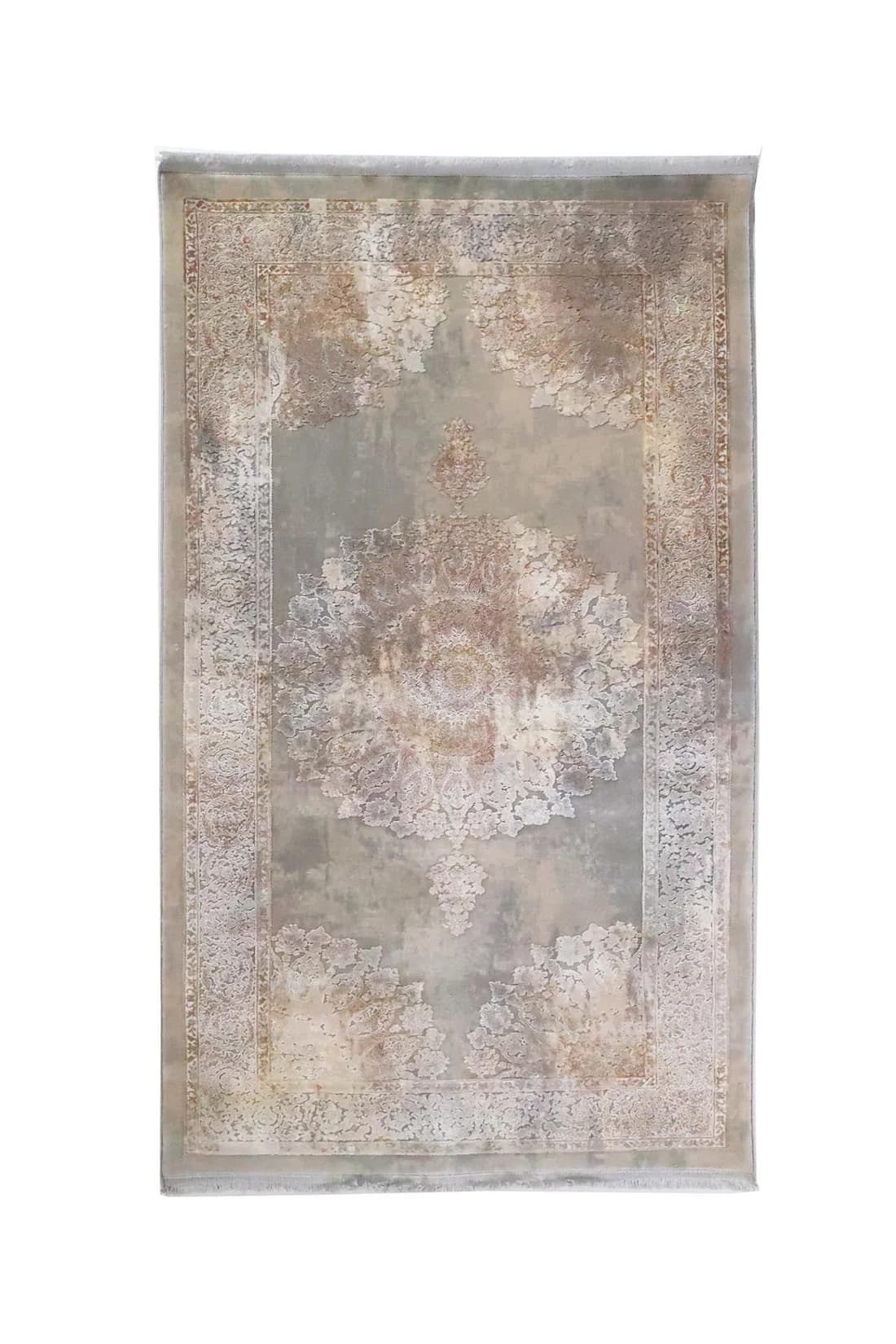 Μοντέρνο Χαλί Bamboo Silk 8098A L. Grey D. Beige 80x150