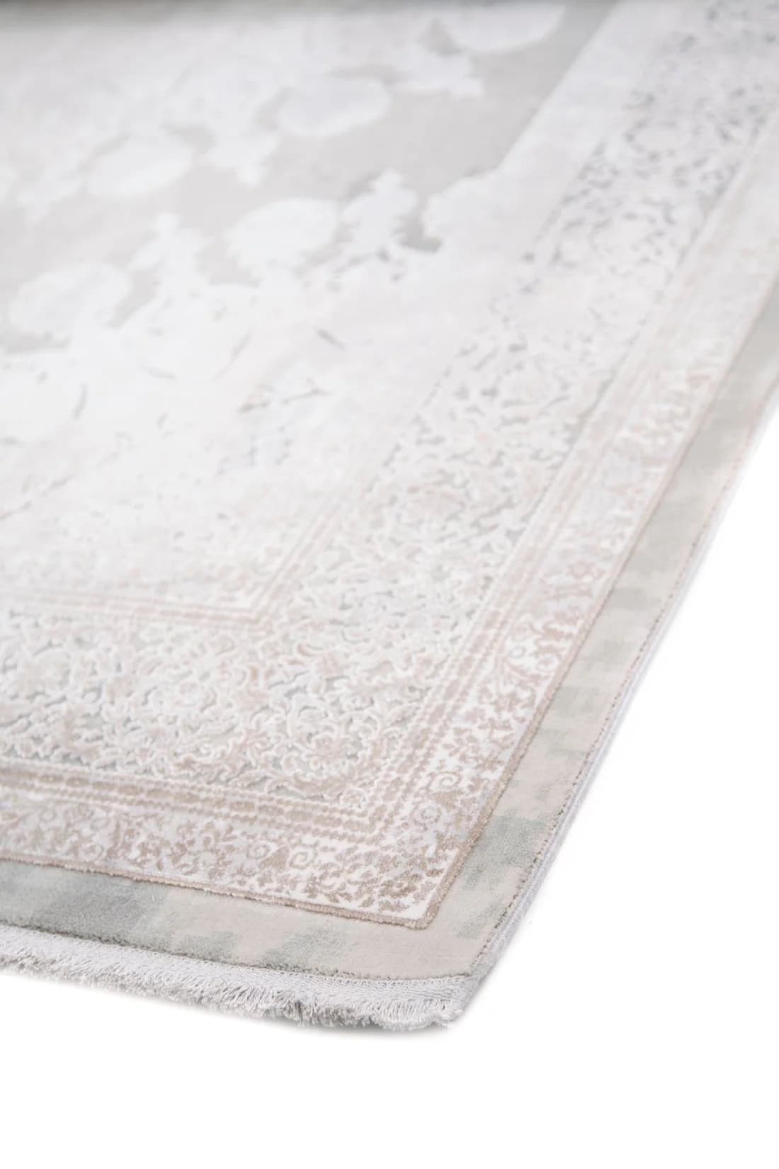 Μοντέρνο Χαλί Bamboo Silk 8098A L. Grey D. Beige 80x150 alternate