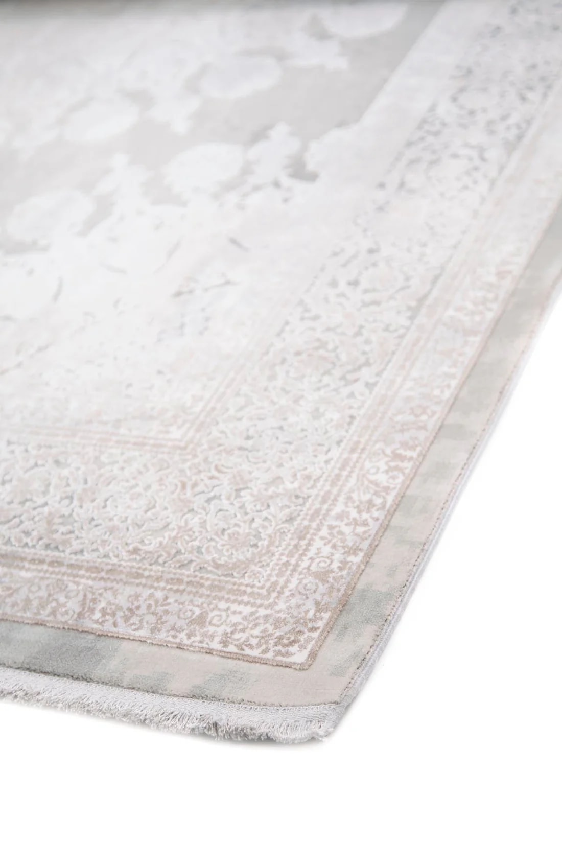 Μοντέρνο Χαλί Bamboo Silk 8098A L. Grey D. Beige 80x150 alternate
