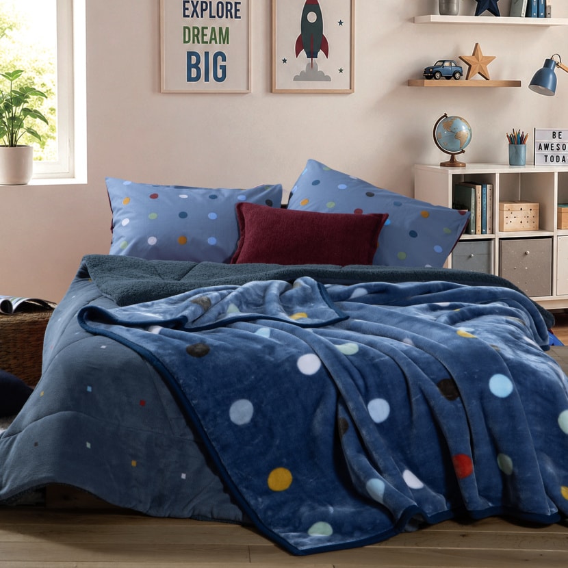 Κουβέρτα Παιδική Dots Blue 160x220