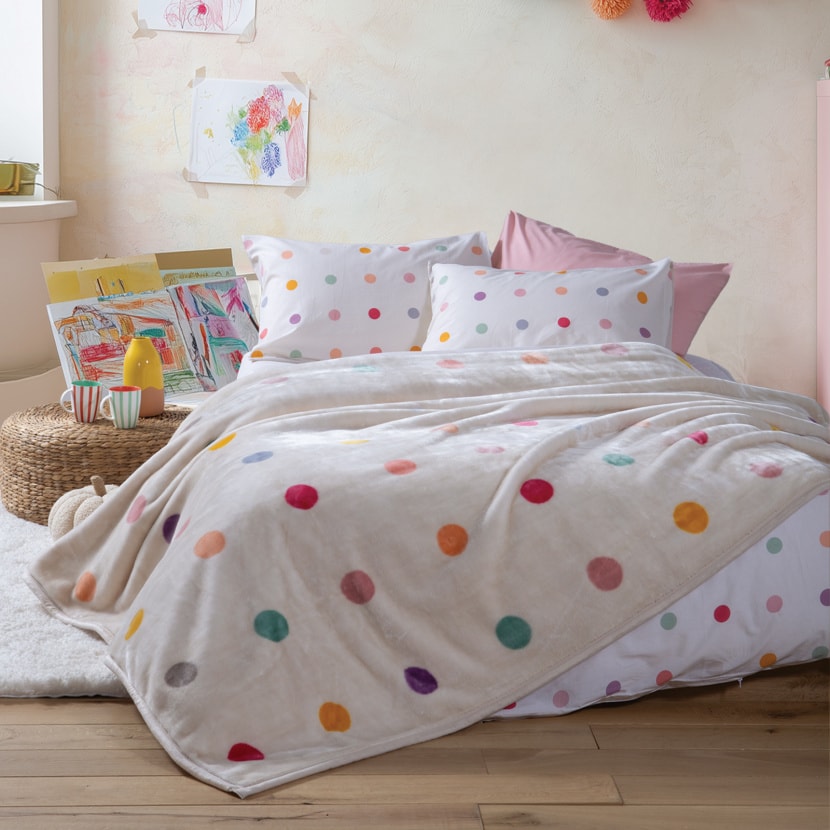 Κουβέρτα Παιδική Dots Ecru 160x220